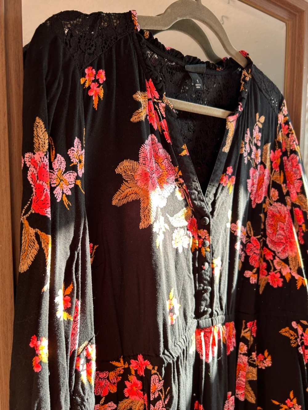 TORRID Black Mini Dress w/ Floral Print - Picture 3 of 4
